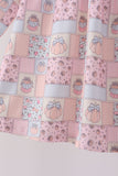 Pink pumpkin ruffle pants set