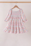 Pink pumpkin smocked mom&me dress