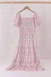 Pink pumpkin smocked mom&me dress