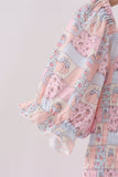 Pink pumpkin smocked mom&me dress