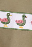 Green mallard embroidery pants set