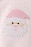 Pink santa claus dot applique ruffle bubble