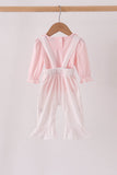 Pink santa claus dot applique ruffle 2pc set