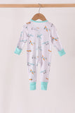 Airplane bamboo zipper romper