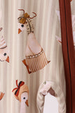 Brown goose print bamboo zipper romper