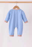 Blue Milk Cookies Embroidery Romper