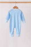 Blue Turkey Embroidery Romper