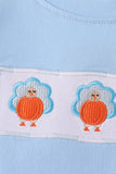 Blue Turkey Embroidery Top