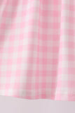 Pink Turkey Embroidery Gingham Pants Set