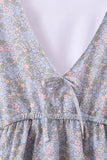 Blue Floral Ruffle Mom Dress