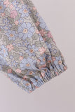 Blue Floral Ruffle Mom Dress