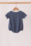 Navy football bow french knot bubble