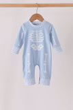 Blue skeleton print romper