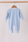 Blue skeleton print romper