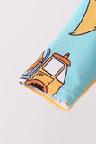 Construction Trucks Zip Bamboo Romper
