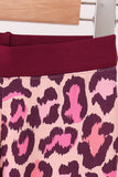 Pink leopard bamboo pajama set