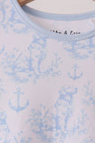 Blue dog bamboo pajama set
