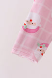 Pink Santa Zip Bamboo Romper