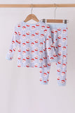 Blue Santa Claus Bamboo Pajama Set