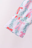 Green bow christmas tree bamboo mom's gown