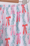 Green bow christmas tree bamboo pajama set