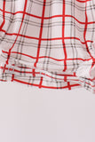 Red Plaid Santa Smocked Bow Bubble