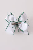 Forest reindeer embroidery crochet edge hair bow