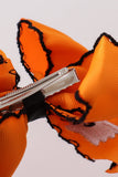 Orange ghost embroidery crochet edge hair bow