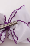 Purple witch hat embroidery crochet edge hair bow
