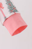 Pink Christmas Tree Bow Romper