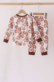 Brown Milk Cookie Print Pants Set