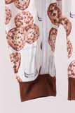 Brown Milk Cookie Print Romper