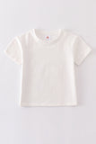 Cream blank basic t-shirt Adult Kids and baby bubble