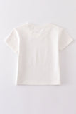 Cream blank basic t-shirt Adult Kids and baby bubble