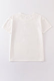 Cream blank basic t-shirt Adult Kids and baby bubble