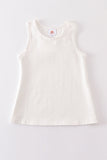 White blank basic kids teens adult tank top