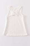White blank basic kids teens adult tank top
