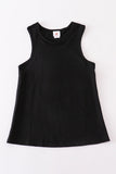 Black blank basic kids teens adult tank top