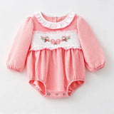 Pink Gingham Bow Smock L/S Outfit