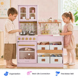 Tiny Land® Wooden Play Kitchen with Storage for Creative Toddlers