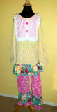Yellow Geo Teal Floral Pant Set *Clearance