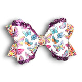 4" Faux Leather Butterfly's and Rainbows