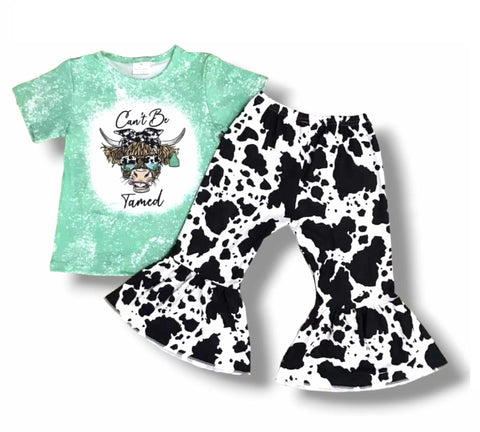 Can't Be Tamed Cow Bell Pant Set