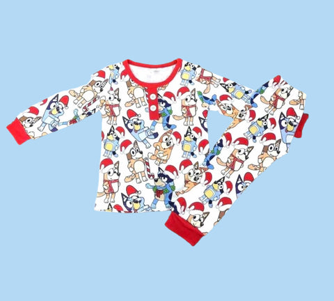 Blue Dog Christmas Pajamas *PRE ORDER*