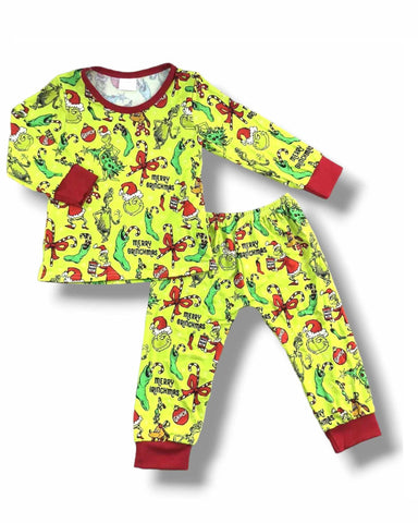 Gri-nch Green Kids Pajamas