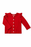 Red Ruffle Cardigan