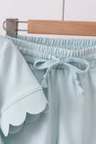 Turquoise scalloped mom&me shorts set