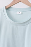 Turquoise scalloped mom&me shorts set