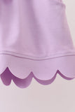 Lavender scalloped mom&me shorts set