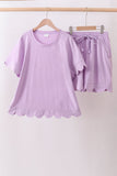 Lavender scalloped mom&me shorts set